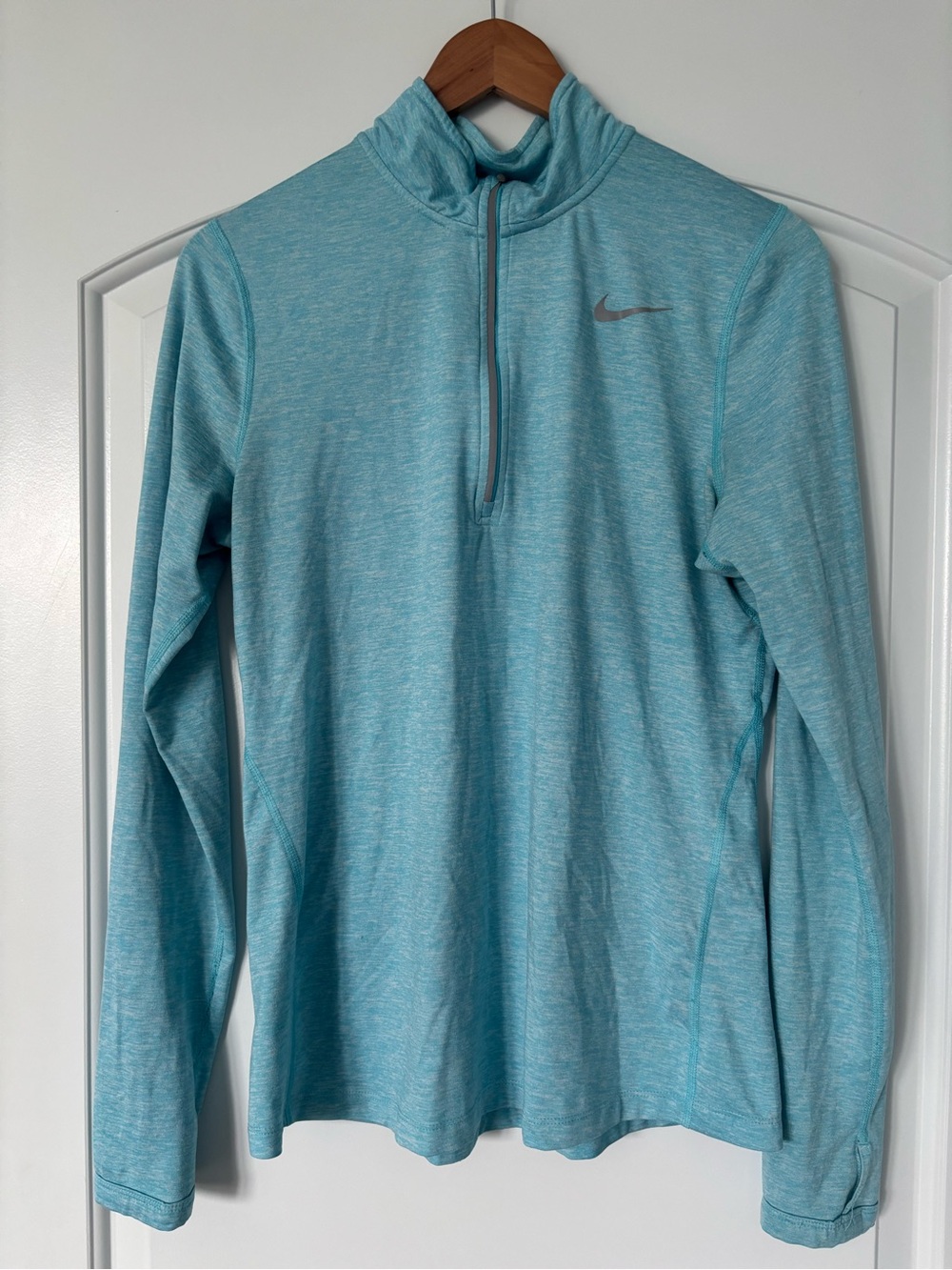 Nike Dri-FIT Element Half Zip Running Top Heathered Teal Turquoise Women's M